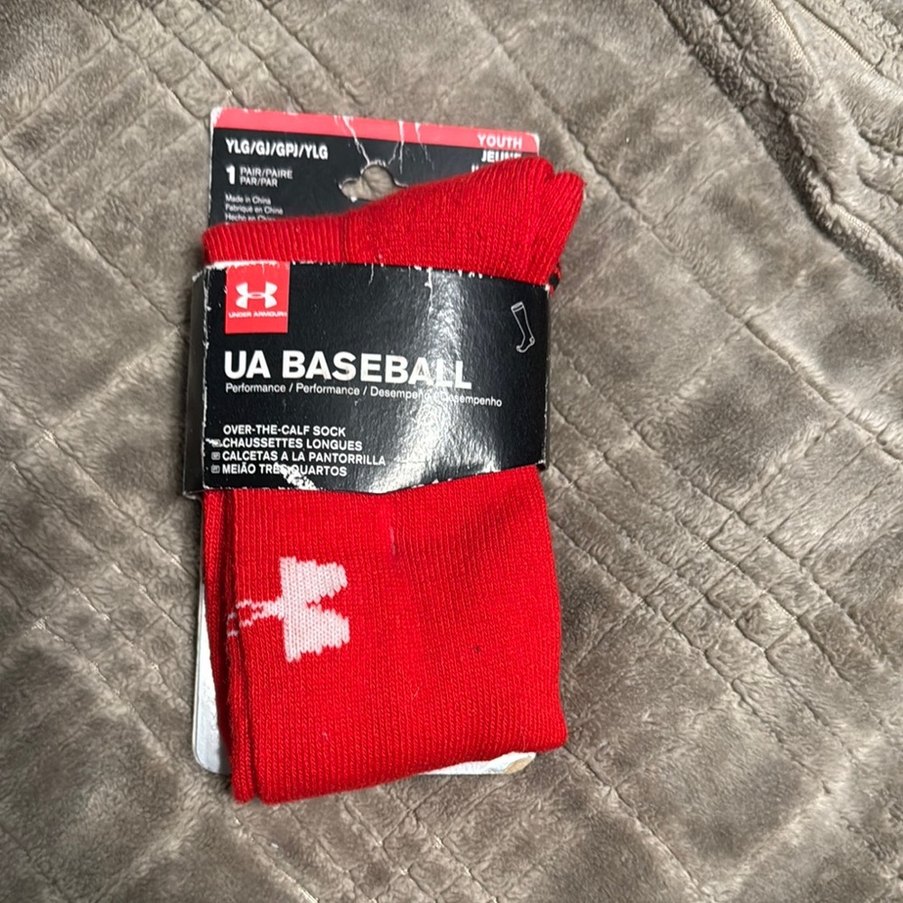Under Armour Red Athletic Socks Reinforced Toe and Heel